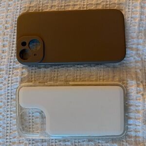 Brown Phone Case and Clear Protective Mag Case